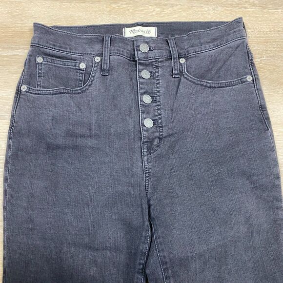 Madewell Cali Demi-Boot Jeans Size 28T Color Black Bellspring Wash - Picture 5 of 11
